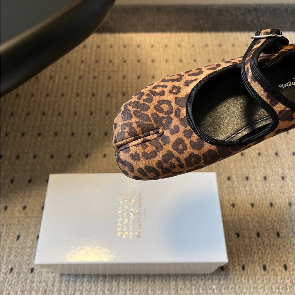 Maison Martin Margiela Leopard Print Tabi Mary Jane Flats - Brown/Black - Picture 5 of 8